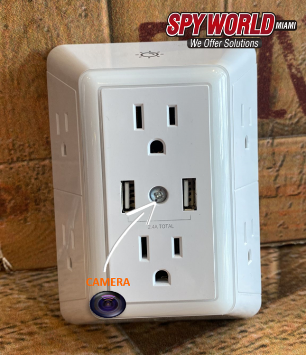 Wall outlet with mini Spy Camera